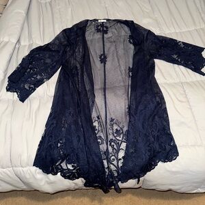 Blue lace cover up Maurices